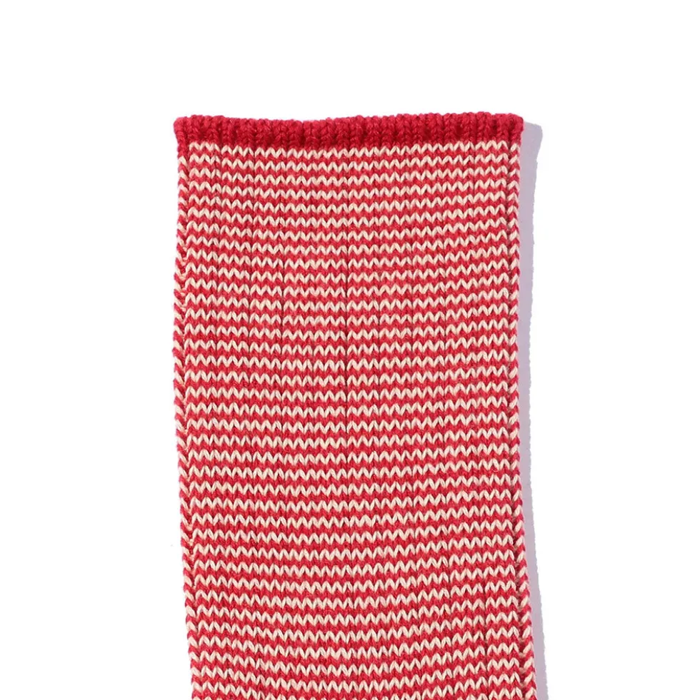 Beams Plus - Chaussettes Rib Pinstripe - Rouge & Bleu