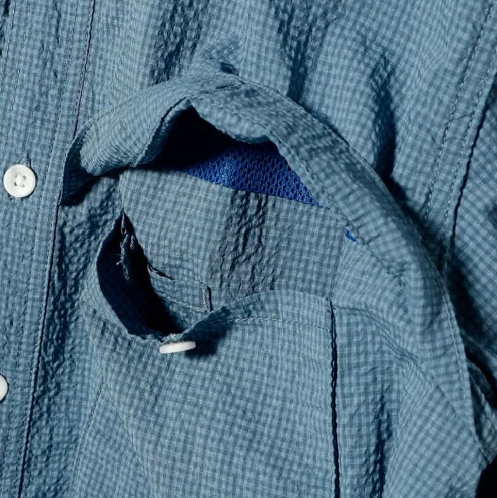 Beams Plus - Chemise Adventure Gingham - Bleu