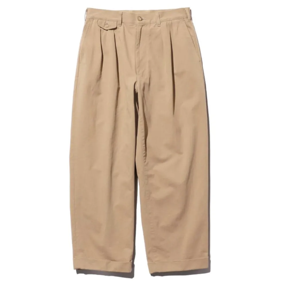 Beams Plus - Pantalon 2 Pleats Twill - Kaki