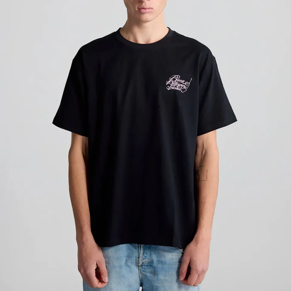 Bisous Skateboard - T-shirt Dialogues Intimes - Noir