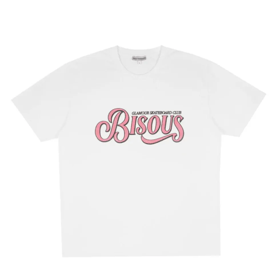 Bisous Skateboard - T-shirt Glamour Caviar - Blanc