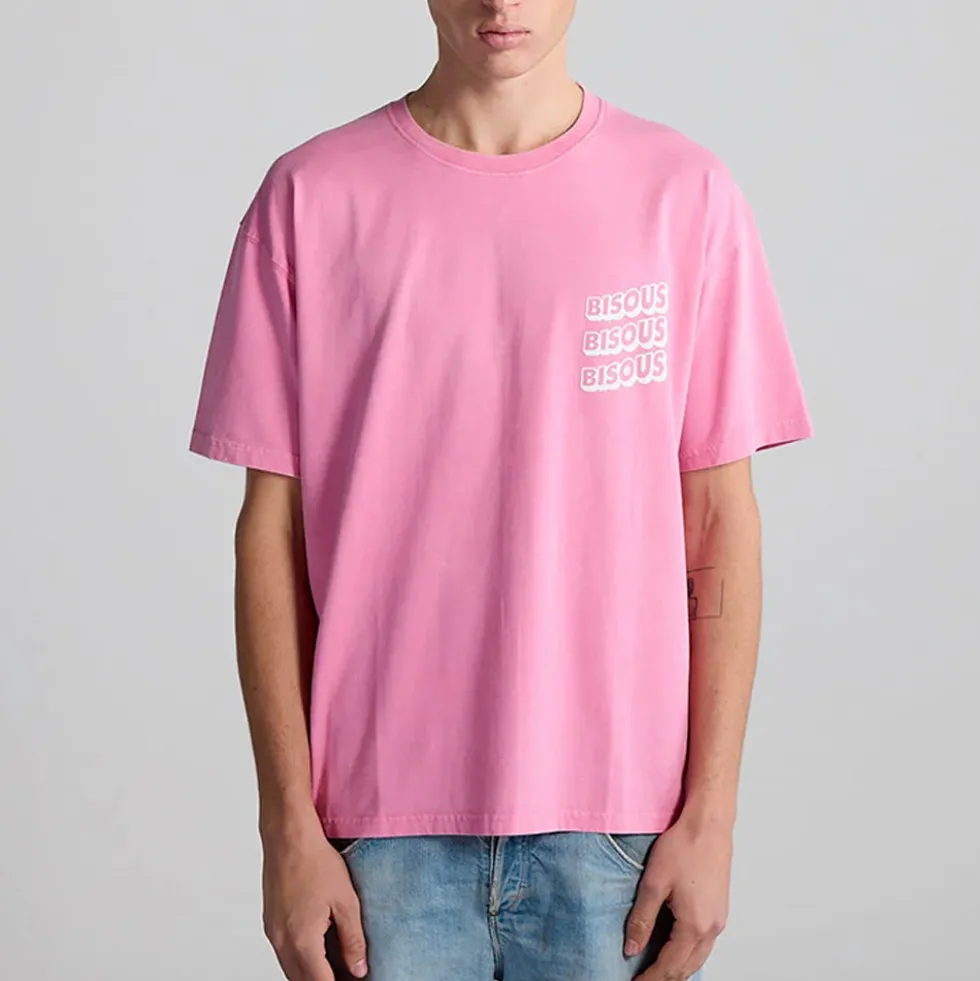 Bisous Skateboard - T-shirt Sonics - Rose Clair