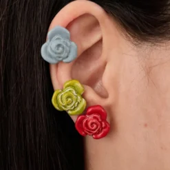 Blanca Olmos Studio - Boucles d'oreilles Rose - Bleu Clair