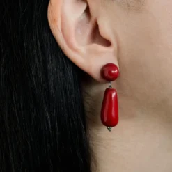 Blanca Olmos Studio - Boucles d'oreilles Rocio - Rouge