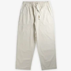 Bleu - Pantalon Relaxed Solid Color - Écru