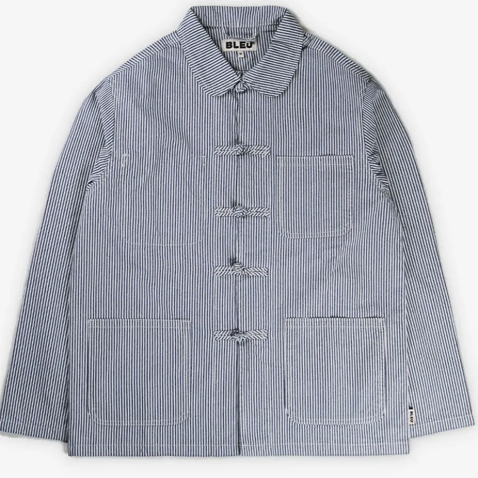 Bleu - Veste Shanghai Hickory Stripe - Bleu