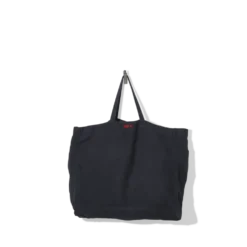 Cabas en lin lavé Merci - Bleu Encre