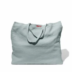 Cabas en lin lavé Merci - Gris Vésuve