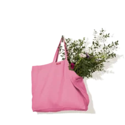 Cabas en lin lavé - Rose Garance