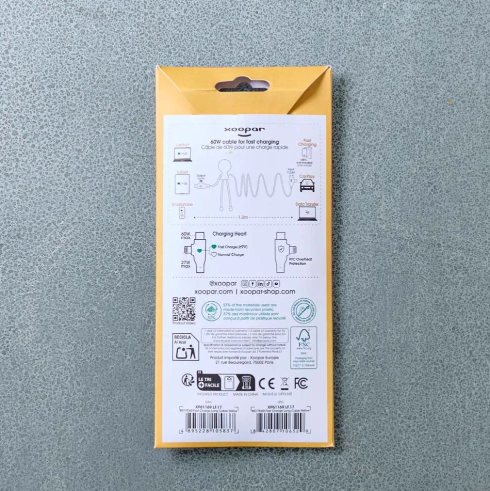 Cable Mr Bio Long Fast - Jaune