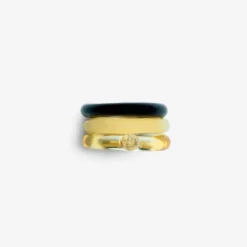 Cajal - Bague Felino Trio - Ambre & Blanc