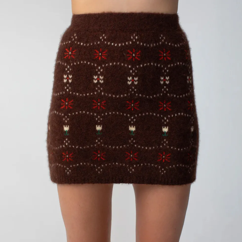 Calle Del Mar - Mini jupe Fair Isle - Chocolat