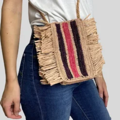 Camalya - Sac bandoulière Gao - Bleu & Corail