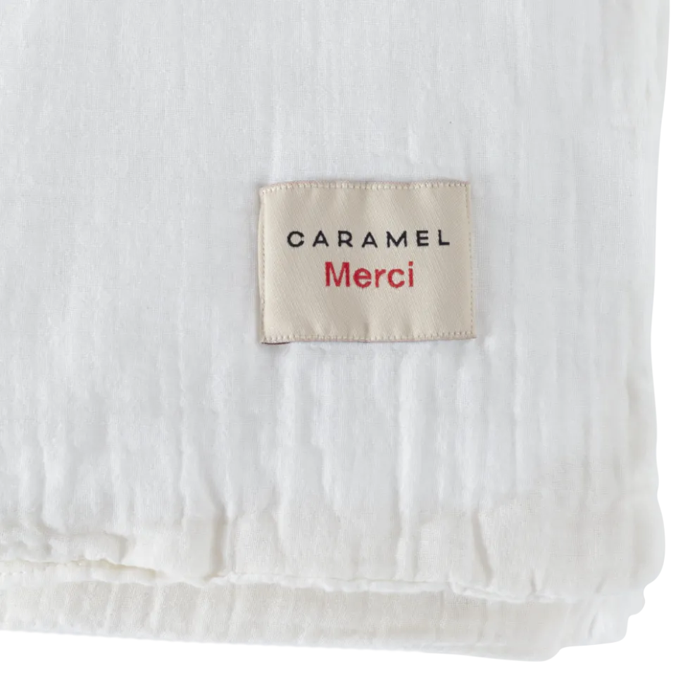 Caramel x Merci - Housse de couette en gaze de coton - Blanc de Meudon