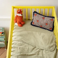 Caramel x Merci - Housse de couette en gaze de coton - Vert 77 Rue de Varenne
