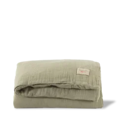 Caramel x Merci - Housse de couette en gaze de coton - Vert 77 Rue de Varenne