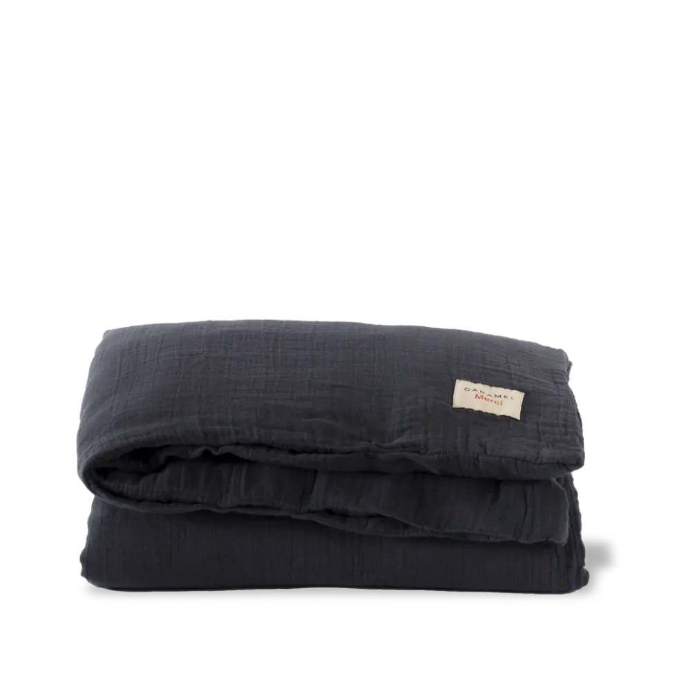 Caramel x Merci - Housse de couette en gaze de coton - Gris Fusain
