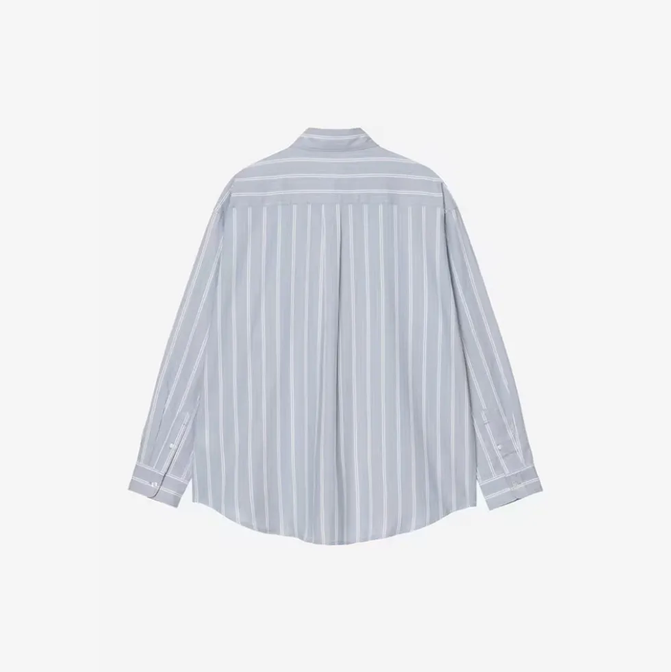 Carhartt WIP - Chemise Ls Beale - Gentle Bleu Blanc