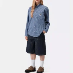 Carhartt WIP - Chemise W LS Groff - Bleu Groff Check