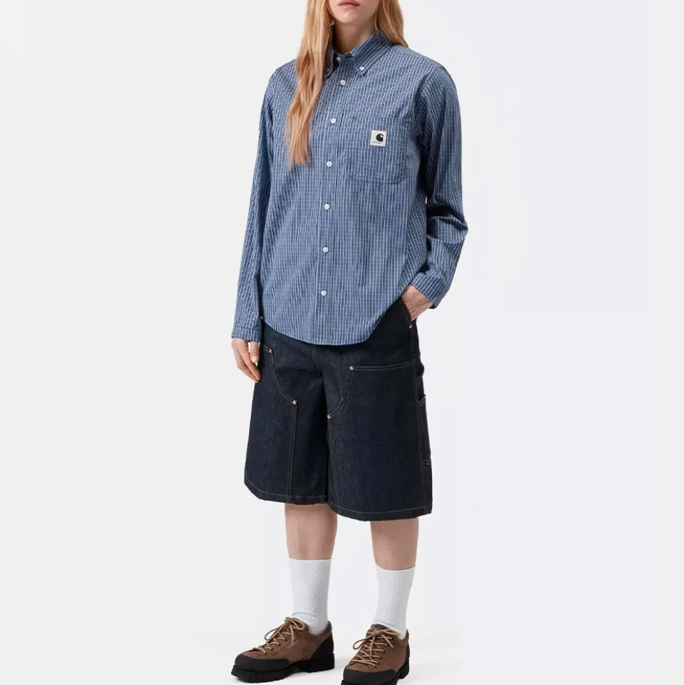 Carhartt WIP - Chemise W LS Groff - Bleu Groff Check