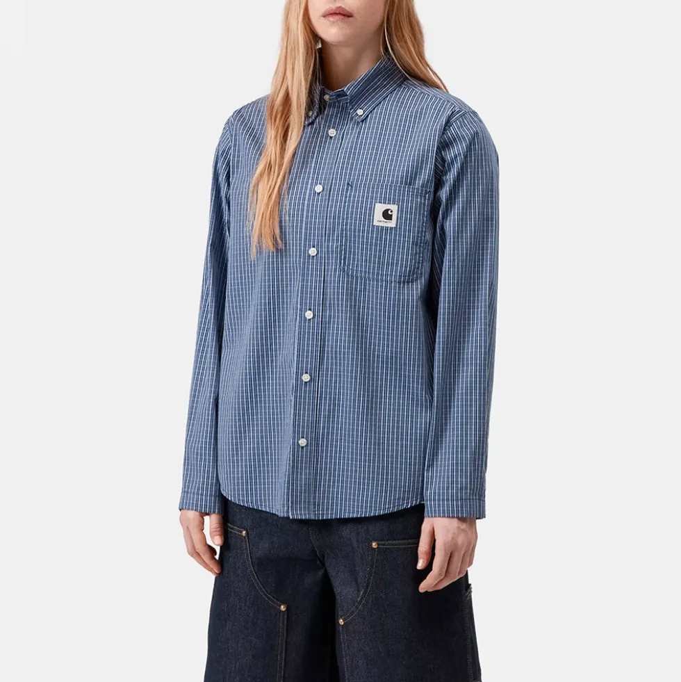 Carhartt WIP - Chemise W LS Groff - Bleu Groff Check