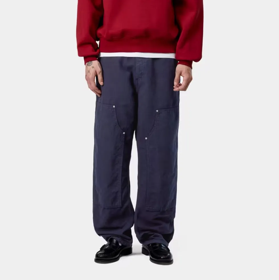 Carhartt WIP - Pantalon Walter Double Knee - Navy Garment Dyed