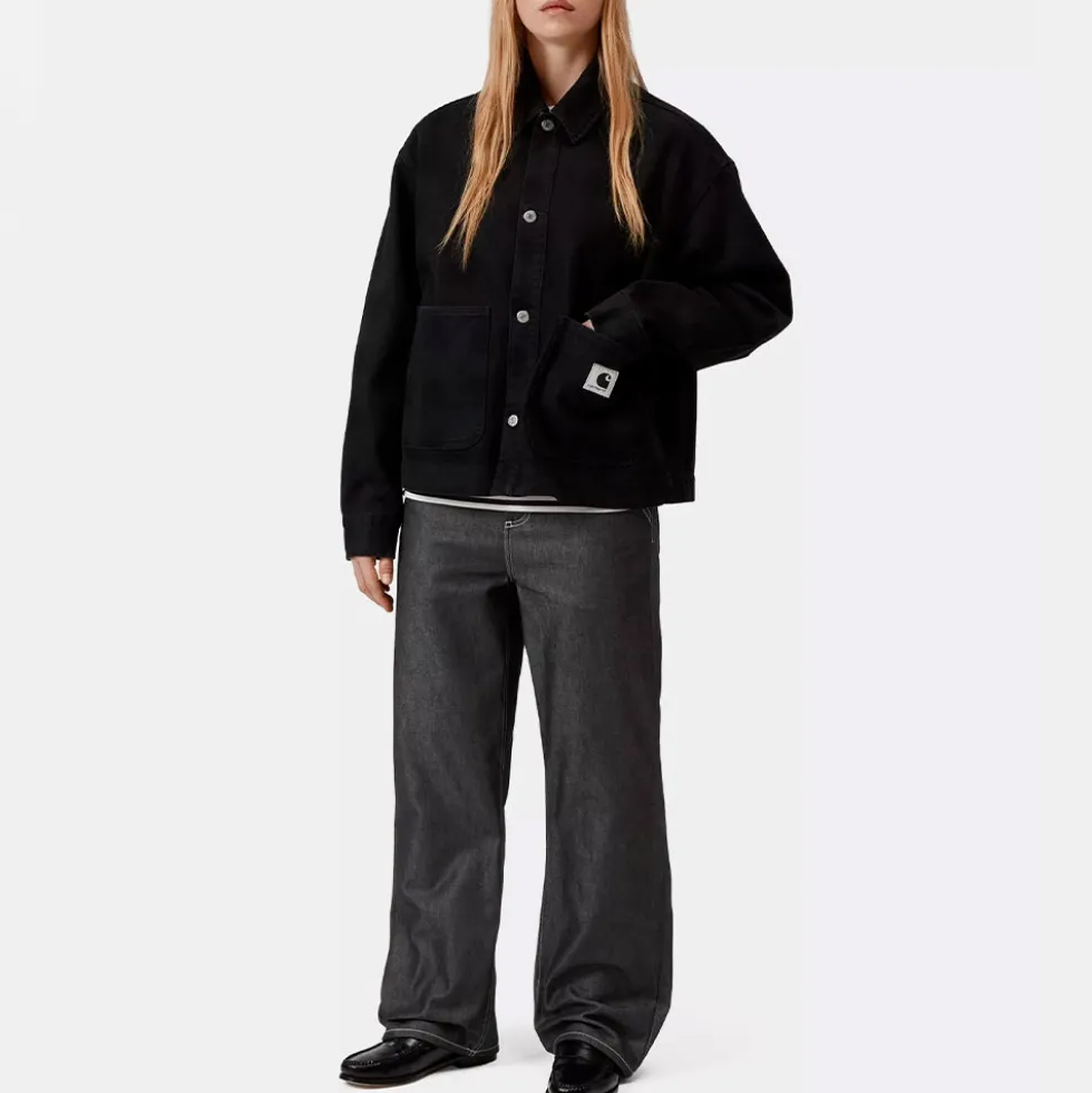 Carhartt WIP - Pantalon W Simple Melbourne - Noir Rigide