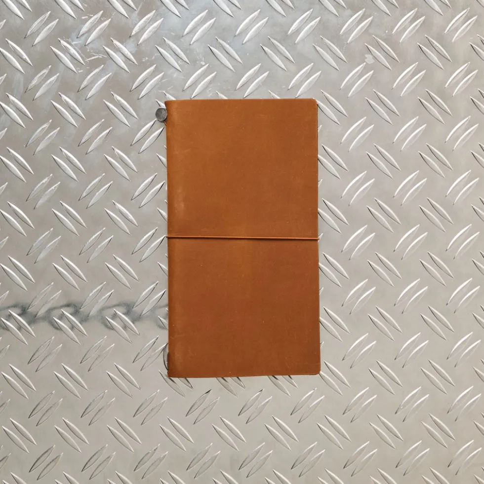 Carnet de voyage en cuir - Camel