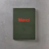 Carnet Merci - Kaki et Rouge