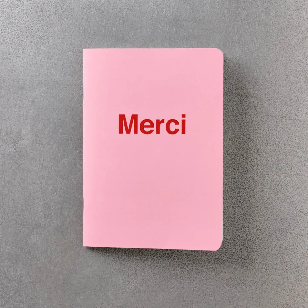 Carnet Merci - Rose Pâle et Rouge