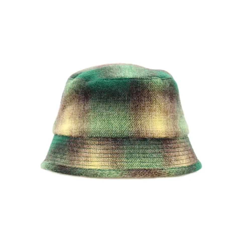 Câbleami - Chapeau 70s Wool Shaggy Check - Vert