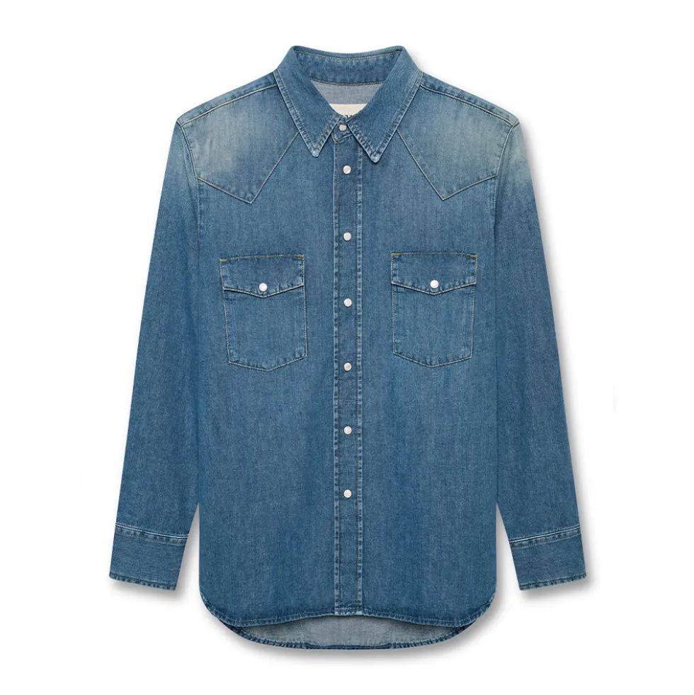 6397 - Chemise Denim Western - Light Ash Blue