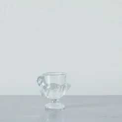 Coquetier poule en verre pressé