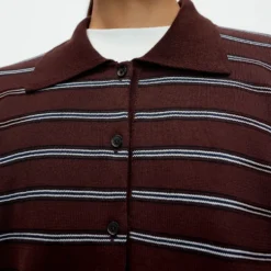 Cordera - Cardigan Polo Rayures - Marron
