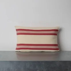 Coussin en coton - Rayures Rouges