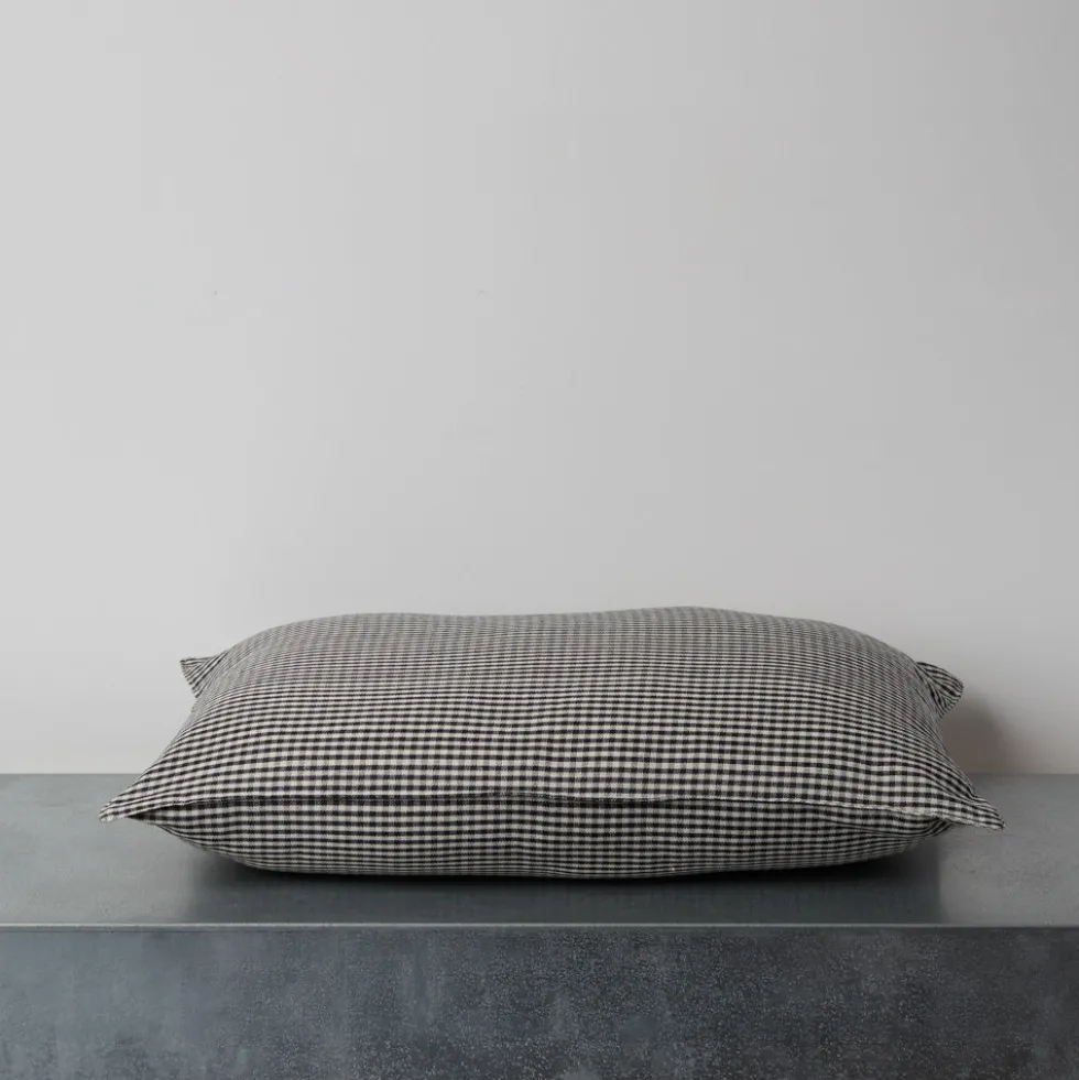 Coussin en coton - Vichy Noir & Blanc