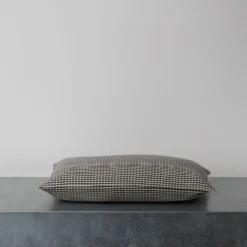 Coussin en coton - Vichy Noir & Blanc