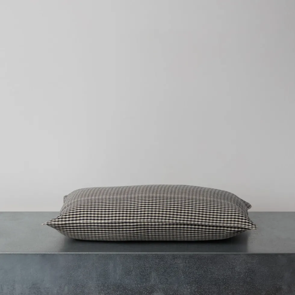 Coussin en coton - Vichy Noir & Blanc