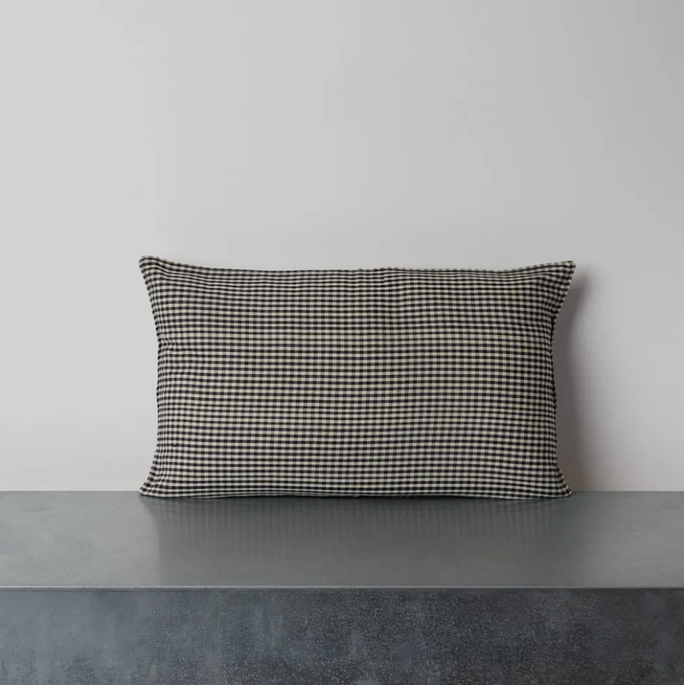 Coussin en coton - Vichy Noir & Blanc