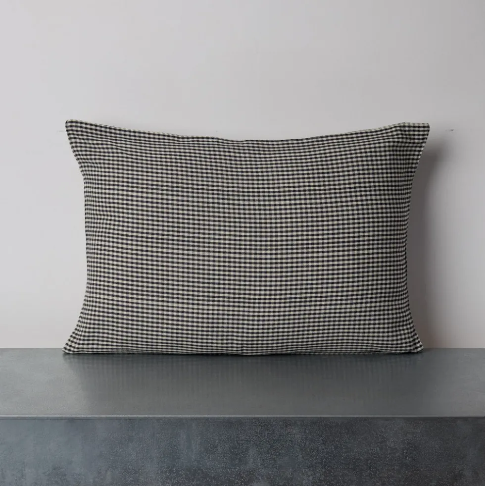Coussin en coton - Vichy Noir & Blanc