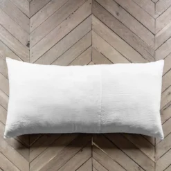 Coussin rectangle en lin lavé - Blanc Optique
