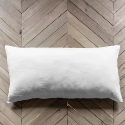 Coussin rectangle en lin lavé - Blanc Optique