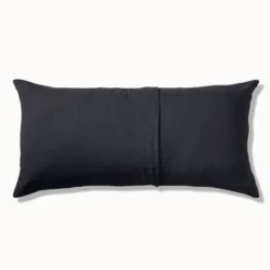 Coussin rectangle en lin lavé - Bleu Encre