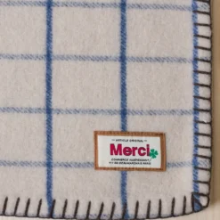 Couverture Merci - Carreaux Bleu Shibori