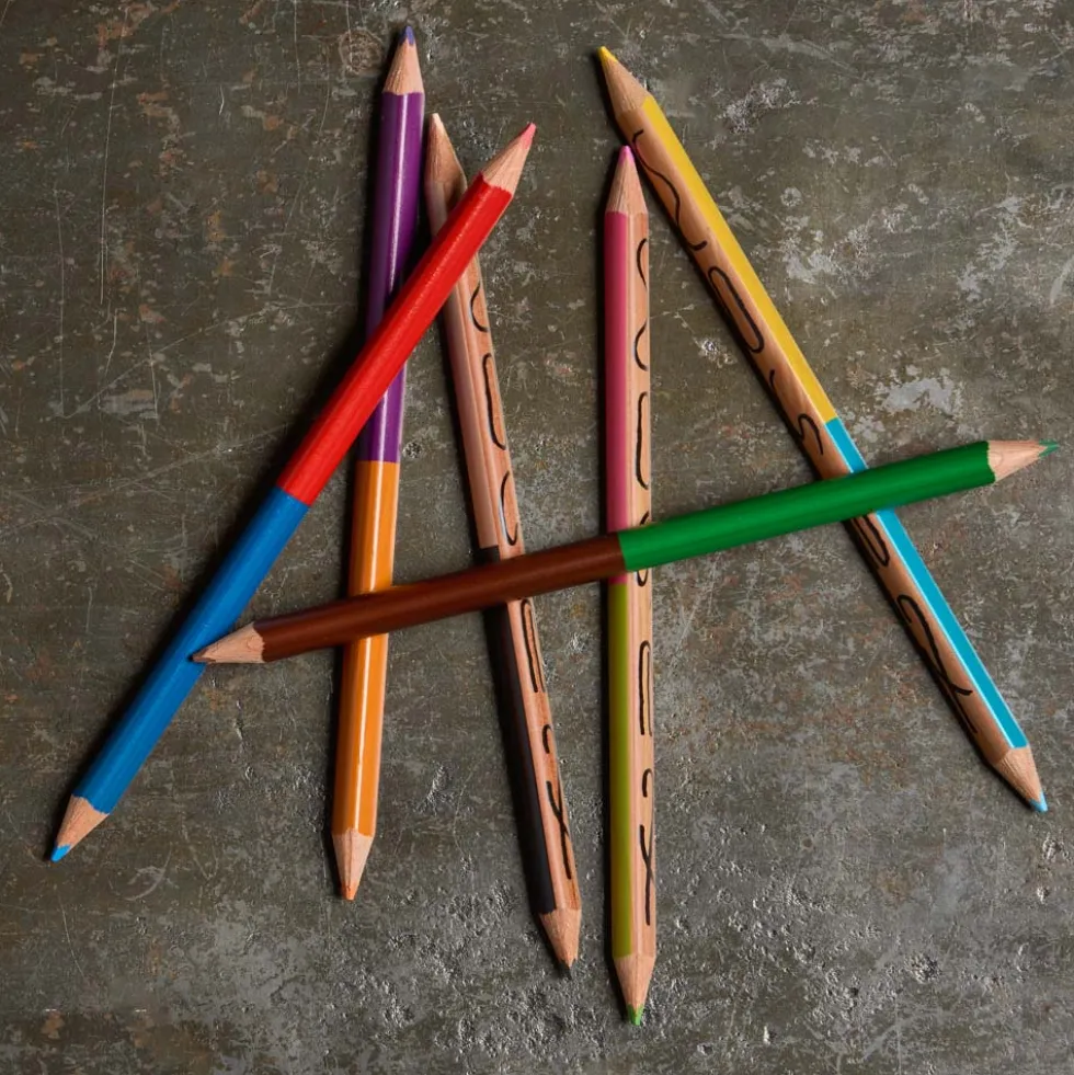 Crayons de couleurs bicolores