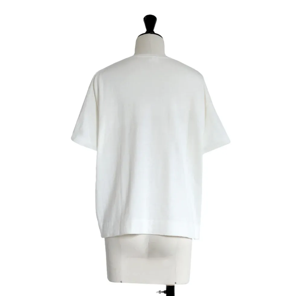 C.T.plage - Pull Col Rond Manches Mi-Longues - Blanc