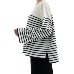 C.T.plage - Pull Col Rond - Rayures Marine