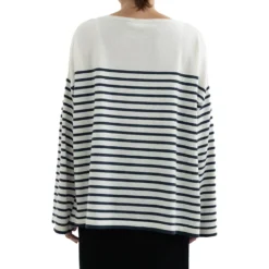 C.T.plage - Pull Col Rond - Rayures Marine