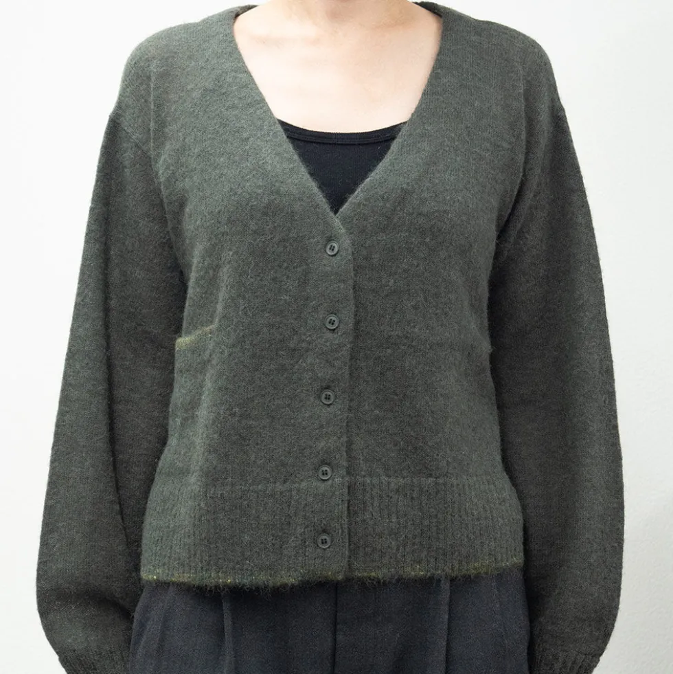 C.T.plage - Pull Col V Cardigan - Kaki