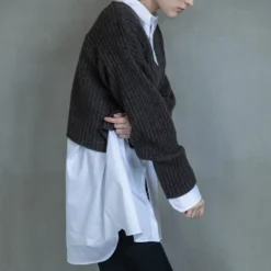 C.T.plage - Pull Col V Longsleeve Rib - Marron